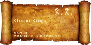 Kleman Kinga névjegykártya